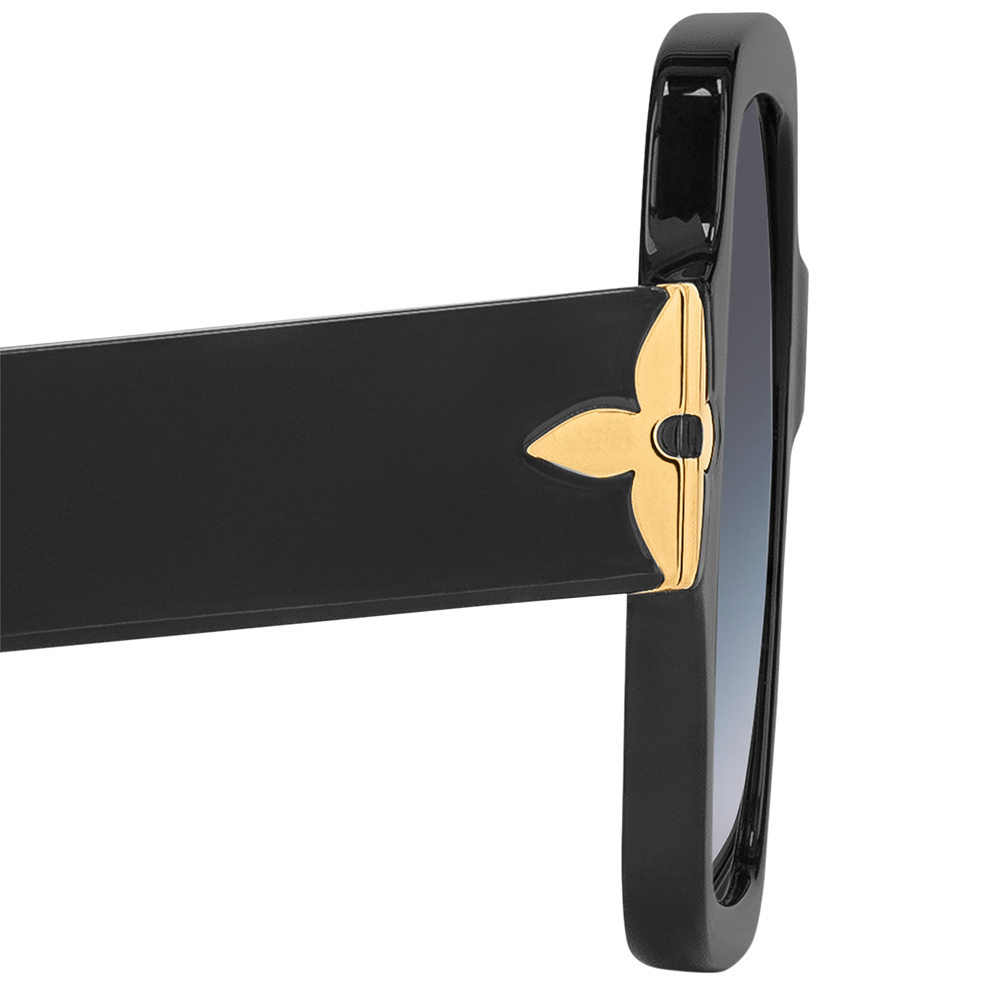 Flower Edge Square Sunglasses Luxury S00 Black LOUIS VUITTON